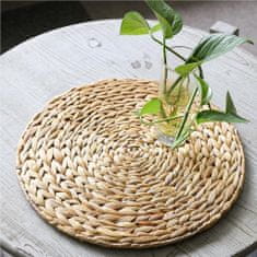 DECOR ASIAN Přírodní Prostírání na stůl, Kulaté Prostírání na stůl, Jutové Prostírání (Průměr 35 cm, Tloušťka 1 cm, Sada 4ks) | JUTACOASTER