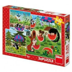 Dino Puzzle Krteček a paraplíčko 3 x 55 dílků