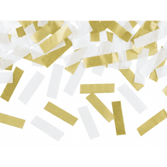 PartyDeco Konfety bílo-zlaté 35cm