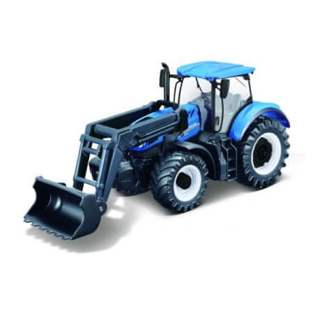 BBurago Kovový traktor Bburago s nakladačem Fendt 1050 Vario/New Holland