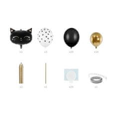 PartyDeco Balónová kytice – Kočka, černá 83x140 cm