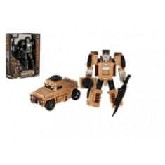 Teddies Transformer auto/robot vojenský 14 cm