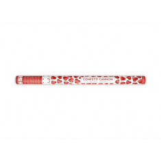 PartyDeco Konfety v tubě – červená srdíčka, 80cm