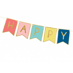 PartyDeco Banner Happy Birthday, mix 15x175cm