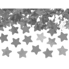 PartyDeco Konfety v tubě – hvězdy, stříbrné 80 cm
