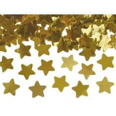 PartyDeco Konfety v tubě – hvězdy, zlaté 80 cm