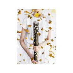PartyDeco Konfety v tubě – hvězdy, zlaté 80 cm