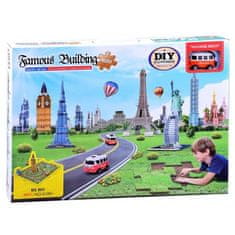 JOKOMISIADA 3D Puzzle – Eiffelová věž, Big Ben + podložka, auto A