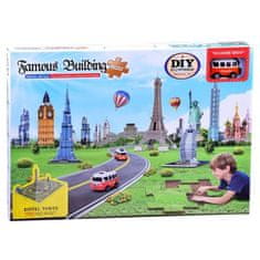 JOKOMISIADA 3D Puzzle – Eiffelová věž, Big Ben + podložka, auto A