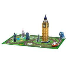 JOKOMISIADA 3D Puzzle – Eiffelová věž, Big Ben + podložka, auto A