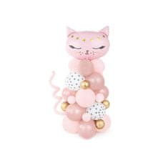 PartyDeco Balónová kytice – Kočka, růžová 83x140 cm