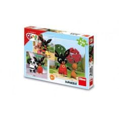 Dino Puzzle 3v1 Zajíček Bing, 3x 55 dílků