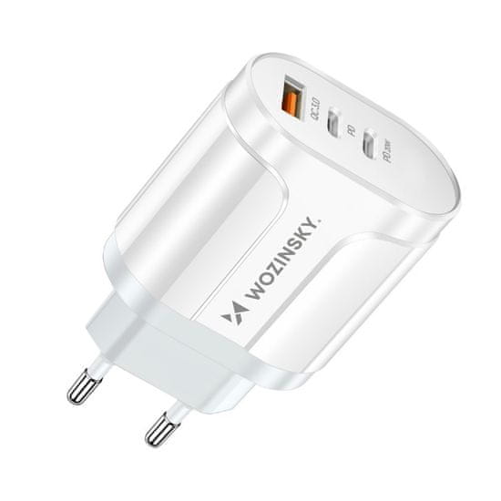 MG Network Charger síťová nabíječka USB / 2x USB-C 60W QC, bíla