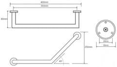 BEMETA BEMETA OMEGA: Madlo lomené ostré 400 mm 104307621 - Bemeta