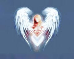 ZUTY Obrazy na stěnu - Anděl lásky ve tvaru srdce 40x50 cm vypnuté plátno na rám