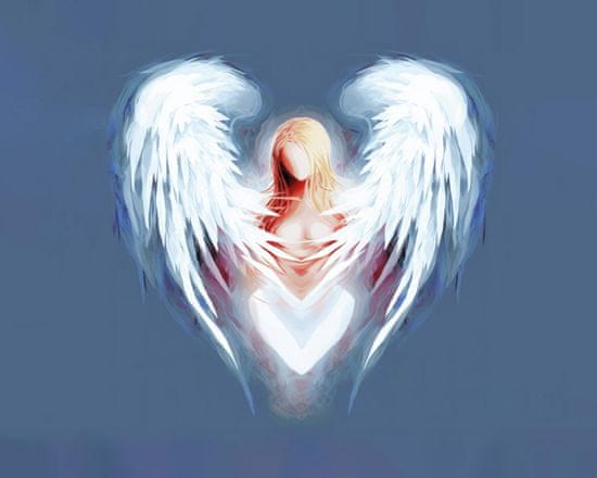 ZUTY Obrazy na stěnu - Anděl lásky ve tvaru srdce
