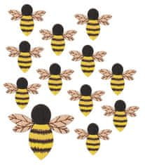 Anděl Přerov Včela dřevěná s lepíkem 4 cm, 12 ks v sáčku