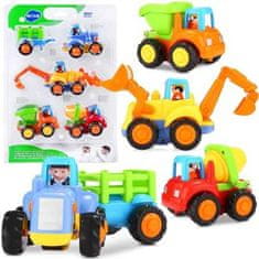 JOKOMISIADA Huile TOYS sada: Traktor + bagr + domíchávač + tatra, 12m +