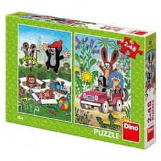 Dino Puzzle Krtek se raduje, 2x48 dílků