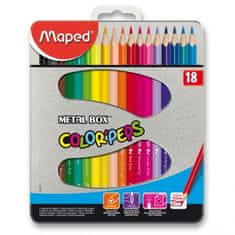 Maped Barevné pastelky Maped Color´Peps Metal Box, 18 barev