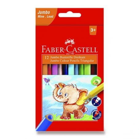 Faber-Castell Barevné pastelky Faber-Castell Extra Jumbo, 12 barev