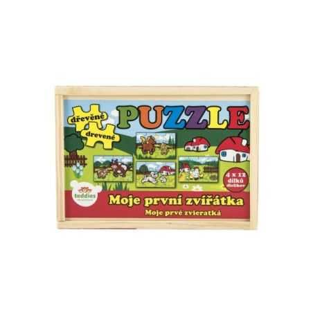 Teddies Dřevěné puzzle - Moje první zvířátka