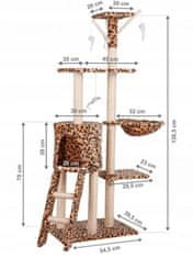 ModernHome Kočičí škrabadlo Panterka 138 cm