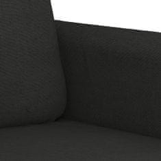 Greatstore 3dílná sedací souprava s polštáři černá textil