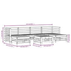 Vidaxl 7dílná zahradní sedací souprava bílá masivní borovice