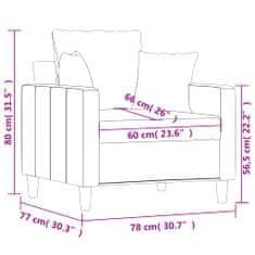 Vidaxl Křeslo tmavě zelené 60 cm samet