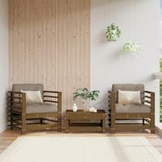 Vidaxl Zahradní židle 2 ks medově hnědé masivní borové dřevo