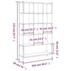 Vidaxl Knihovna dub sonoma 102 x 28 x 172 cm kompozitní dřevo