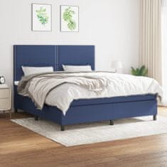 Petromila Box spring postel s matrací modrá 160x200 cm textil