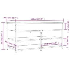 Petromila Lavice s botníkem hnědý dub 100x42,5x50 cm kompozitní dřevo