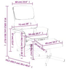 Vidaxl Masážní polohovací křeslo s podnožkou světle šedé textil