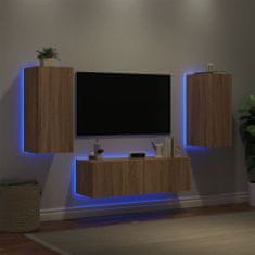 Greatstore 3dílná obývací stěna s LED osvětlením dub sonoma