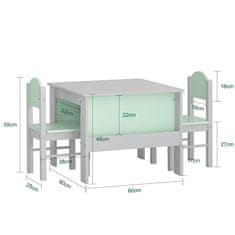 SoBuy SoBuy KMB88-HG Dětský stůl se židlemi Dětská sedací skupina Světle šedá