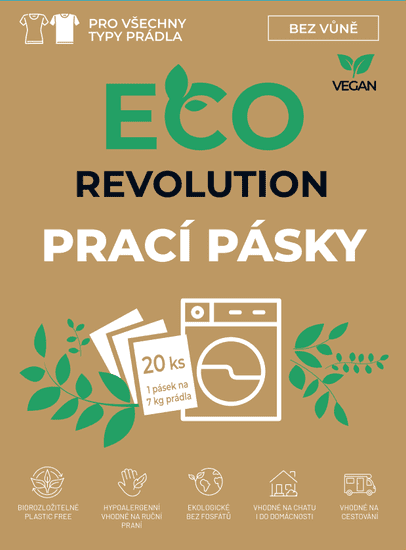 EcoRevolution EcoRevolution prací pásky, bez vůně, 20ks