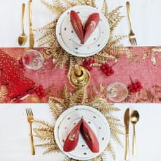 MojeParty Vánoční set stolování červenozlatý - pro 4 osoby