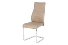 Autronic Moderní jídelní židle Jídelní židle, koženka cappuccino / chrom (HC-955 CAP)