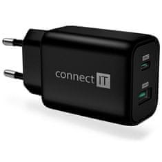 Connect IT Nabíječka do sítě Wanderer2 GaN, 1×USB-C + 1xUSB-A, 33W PD - černá