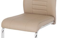 Autronic Moderní jídelní židle Jídelní židle, koženka cappuccino / chrom (HC-955 CAP)