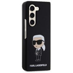 Karl Lagerfeld Kryt na mobil Liquid Silicone Ikonik NFT na Samsung Galaxy Z Fold 5 - černý