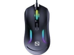 Sandberg LightFlow 6D Gamer Mouse, herní myš, 3600dpi, LED podsvícení, černá