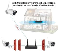 KAMERAK.cz Bezdrátový 4 kamerový set WiFi IP PRO WIP4-307C 5MPx, CZ menu