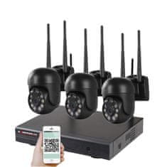 KAMERAK.cz Bezdrátový 3 kamerový set WiFi IP Pro WIP3-109B, Black, 3MPx, PTZ, CZ menu