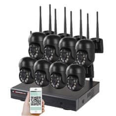 KAMERAK.cz Bezdrátový 8 kamerový set WiFi IP Pro WIP8-309C Black, 5MPx, PTZ, CZ menu