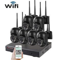 KAMERAK.cz Bezdrátový 6 kamerový set WiFi IP Pro WIP6-109B, Black, 3MPx, PTZ, CZ menu