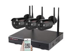 KAMERAK.cz Bezdrátový 3 kamerový set WiFi IP PRO WIP3-303C-Black 5MPx, CZ menu