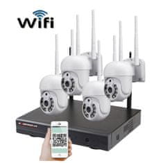 KAMERAK.cz Bezdrátový 4 kamerový set WiFi IP Pro WIP4-308C 5MPx, PTZ, CZ menu